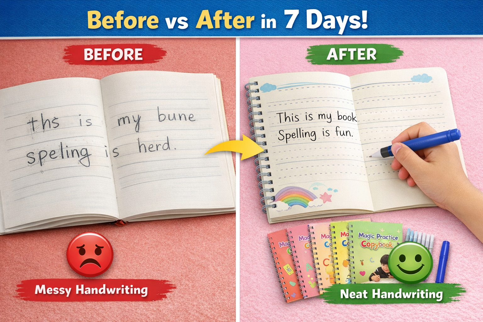 Magic Practice Copybook – Improve Handwriting in Just 7 Days ✍️